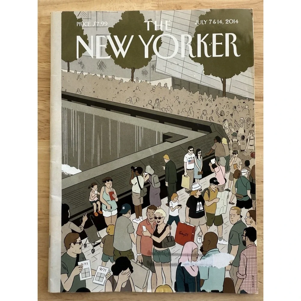 The New Yorker July 7-14, 2014 Memorial Plaza Cover, 9/11 Memorial‎ and Museum